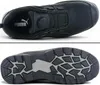 A top-down view and a bottom view of a black Puma safety shoe. Produktbild-Vorschau