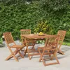 The Living Store 5-tlg. Garten-Essgruppe Massivholz Akazie Produktbild-Vorschau 2