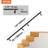 A diagram showing the dimensions of a black handrail installed on a staircase. Náhľad obrázku produktu
