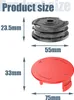 Product size chart showing dimensions of two items, likely related to a trimmer. Podgląd zdjęcia produktu