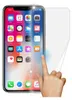 A hand is shown applying a screen protector to a smartphone. Produktbild-Vorschau