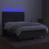 vidaXL Boxspringbett mit Matratze & LED Dunkelgrau 140x200 Produktbild-Vorschau 12