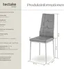 A diagram showing the dimensions of a chair, with accompanying text detailing product information. Náhled obrázku produktu