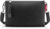 A black mesh clutch bag with a strap and tassel detail. Produktbild-Vorschau