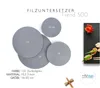 Untersetzer FILZ, 3 mm dick, rund, D 20 cm, dunkelgrau Produktbild-Vorschau 2
