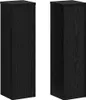 Two black wooden plant stands shown side by side against a white background. Produktbild-Vorschau