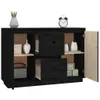 Sideboard Schwarz 111x34x75 cm Massivholz Kiefer Produktbild-Vorschau 5