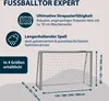 A diagram and image of a soccer goal with feature callouts. Produktbild-Vorschau