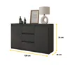 MIKEL - Cassettiera / credenza con 3 cassetti e 2 ante - Anteprima dell’immagine prodotto 2