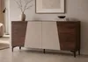 Zijtafel HWC-Q83, dressoir met deuren met 3D-structuur, Productafbeelding-voorbeeld 9
