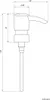 A technical drawing of a soap dispenser pump with dimensions. Podgląd zdjęcia produktu