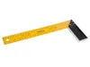 A yellow metal square ruler with a silver and black handle is shown against a white background. Produktbild-Vorschau