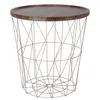 Beistelltisch warmes grau Nussbaum Rund Couchtisch 37x40 cm Produktbild-Vorschau 1