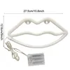 LED Neon Schild Lips Pink 27x14cm - Lippen Mund Wanddeko Produktbild-Vorschau 3
