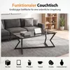 KOMFOTTEU Couchtisch aus Glas, rechteckiger Wohnzimmertisch Produktbild-Vorschau 4
