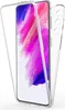 A clear protective case for a smartphone, shown from a slightly angled front view. Produktbild-Vorschau