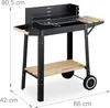 Relaxdays Grill mit Rädern, 2 Ablagen, höhenverstellbarer Produktbild-Vorschau 4