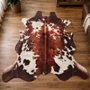 Kuhfell Teppich Kunstfell Braun Weiß 140x160cm Fellimitat Produktbild-Vorschau 1