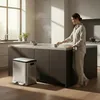 Poubelle Vidacharmy en inox avec 2 compartiments de 30L Voir les images du produit 9