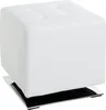 Pouf HAKU cromato, bianco - ecopelle, metallo, L/A/P: Anteprima dell’immagine prodotto 1