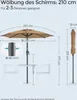 SONGMICS Sonnenschirm Ø210 cm UPF 50+ beidseitig um 30° Produktbild-Vorschau 7