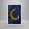Poster - Poster ohne Rahmen - Mädchen auf der Mond - 70x100 Produktbild-Vorschau 4