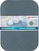 A grey dish draining mat with wavy patterns shown in a product image with some text and graphics. Produktbild-Vorschau