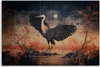 Leinwandbild Kranich Orientalisch 100x70 Feeby Blau bild Produktbild-Vorschau 3