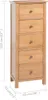 Hohe Kommode mit Schubladen 45x32x110 cm Massivholz Eiche Produktbild-Vorschau 7