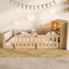 Flieks Kinderbett 90x200cm mit Led, Bodenbett Holzbett mit Produktbild-Vorschau 3