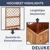 DELUKE® Pflanzkasten mit Spalier WELA | Akazienholz massiv, Produktbild-Vorschau 4