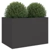 Pflanzkübel Schwarz 62x40x39 cm Kaltgewalzter Stahl 841595 Produktbild-Vorschau 4
