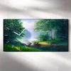 Dekor Leinwand Uhr Wandbilder 60x30 Malerei Wald Bäume Produktbild-Vorschau 2