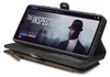 A smartphone in a black wallet case, displaying a movie on its screen. Produktbild-Vorschau