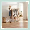 Porte-manteau Relaxdays, en bambou, 4 étagères, tringle à Voir les images du produit 3