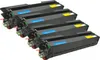 A set of four black toner cartridges arranged diagonally on a white background. Produktbild-Vorschau