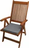 A wooden garden chair with a gray cushion, isolated on a white background. Podgląd zdjęcia produktu