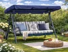 Hollywoodschaukel Dachbezug 200 x 145 cm Blau Wasserdicht | Produktbild-Vorschau 3