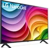 A black LG NanoCell smart TV is shown from a side angle, displaying a colorful abstract image on its screen. Náhled obrázku produktu