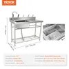A stainless steel sink workstation with dimensions and specifications shown. Náhled obrázku produktu