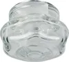 A clear glass object, likely a lamp cover or lens, is shown against a white background. Produktbild-Vorschau