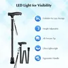 Faltbarer Gehstock mit LED-Licht, 70-90cm Höhenverstellbar, Produktbild-Vorschau 2