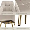 Chaise MARILYN aspect velours capitonné - taupe/or, Lot de Voir les images du produit 5