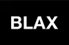 The image displays the word BLAX in large white capital letters on a black background. Produktbild-Vorschau