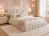 Letto imbottito 140x190 cm con testiera in velluto, letto Anteprima dell’immagine prodotto 6