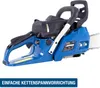 A blue and black chainsaw is shown against a white background. Produktbild-Vorschau