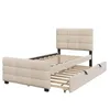 Letto imbottito Merax 90x190 cm con letto estraibile, Anteprima dell’immagine prodotto 8