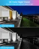 A split image showing a balcony at night, with the top half demonstrating color night vision and the bottom half showing infrared night vision. Produktbild-Vorschau