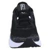 A front view of a black and white athletic shoe. Produktbild-Vorschau