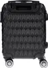 A black suitcase with a geometric pattern is shown from the back. Produktbild-Vorschau